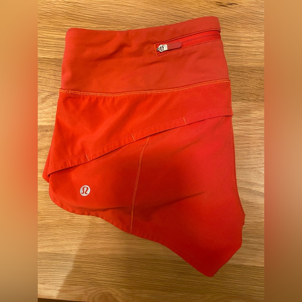 Red lululemon shorts size 4